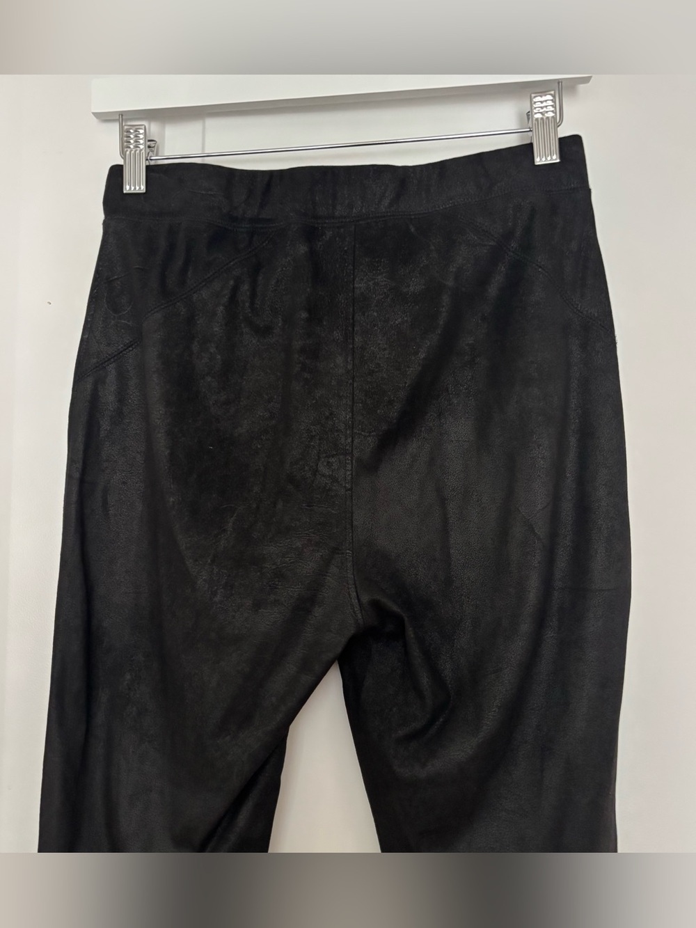 Free People faux suede black leggings Small ankle length moto edgy grunge goth - Picture 7 of 15